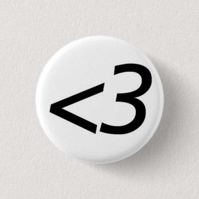 Less Than Three 3 Cm Round Badge (Front)