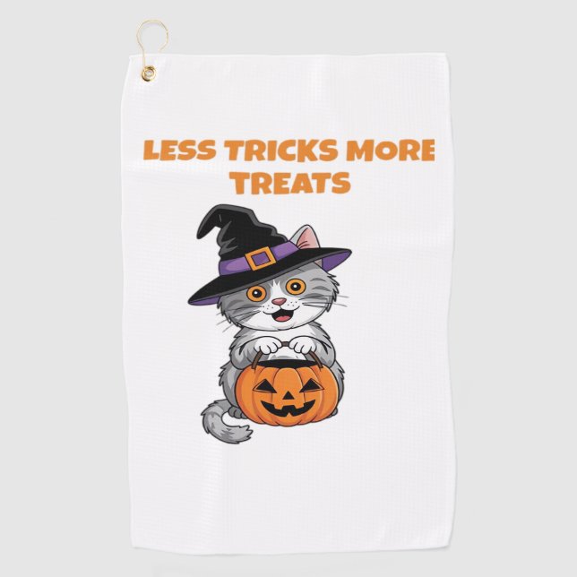 Less Tricks More Treats Halloween Gifts Classic T- Golf Towel (Front)