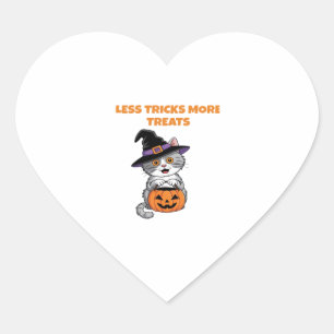 Less Tricks More Treats Halloween Gifts Classic T- Heart Sticker