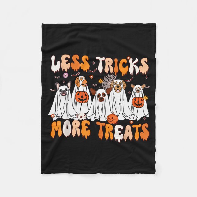 Less Tricks More Treats Soky Ghost Dogs Vet Tech  Fleece Blanket (Front)