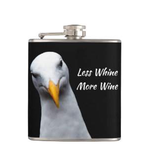 Less Whine More Wine. *Funny Gift* Hip Flask