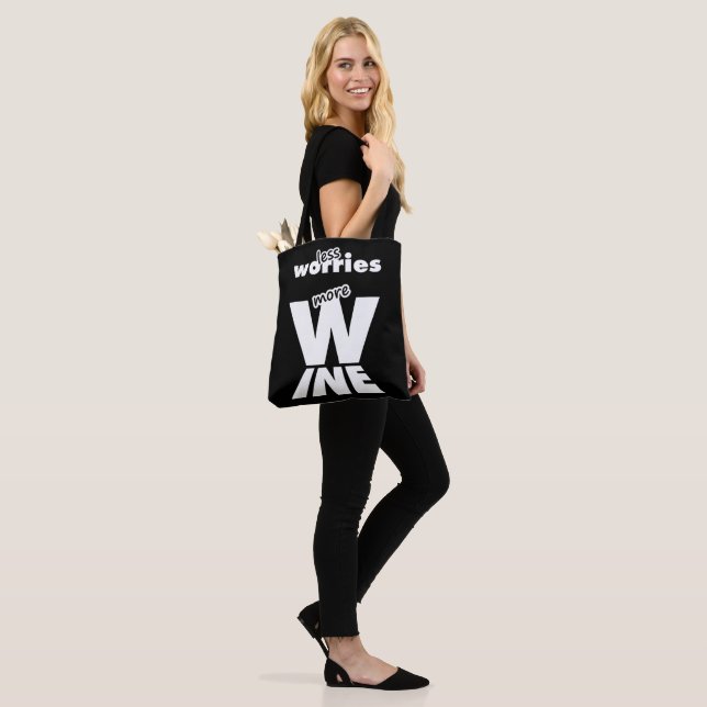 Less Worries More Wine Tote Bag (On Model)