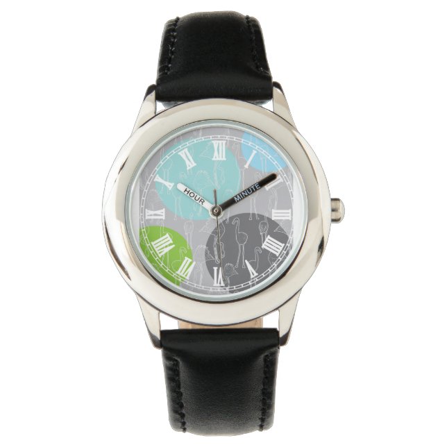 Lesser Flamingo pattern Watch (Front)