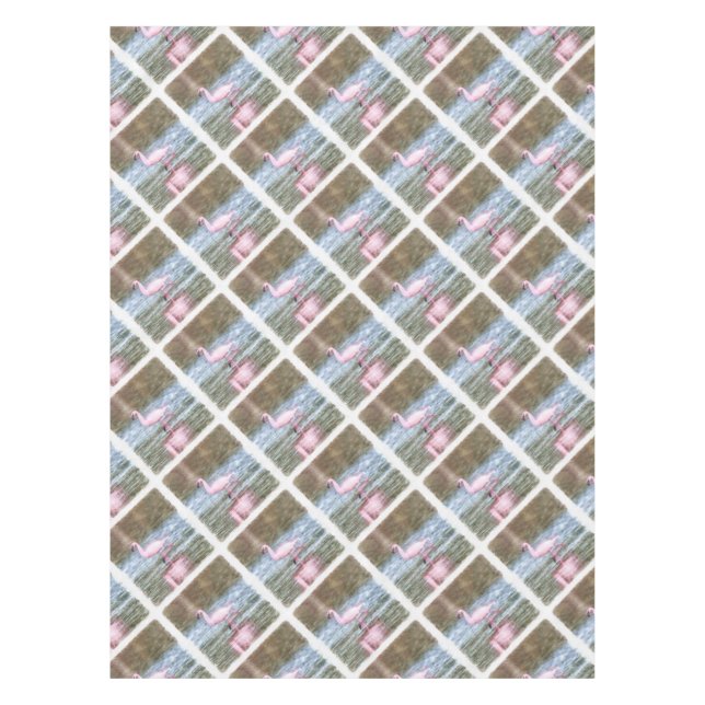 Lesser Flamingo Watercolor Tablecloth (Front)