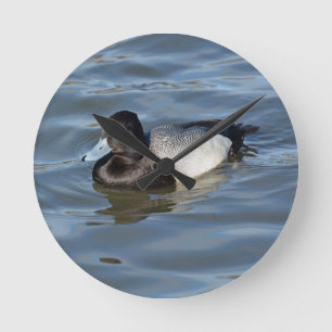 Lesser Scaup Duck Round Clock