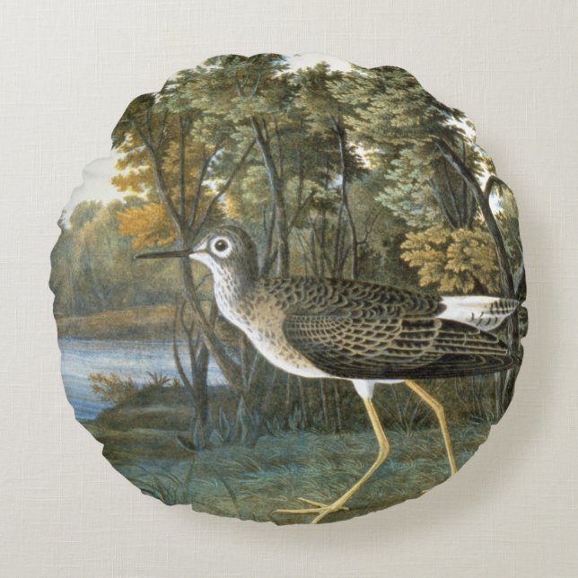 Lesser Yellowlegs Round Cushion (Front)