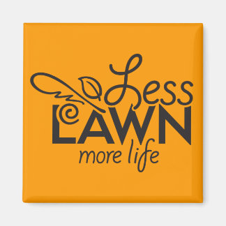 LessLawn Org/Blk SqMagnet Magnet