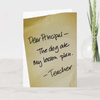 Lesson Plan Thank You Card