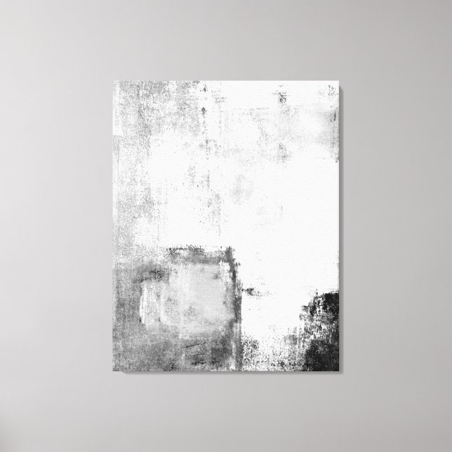 'Lessons' Black and White Abstract Art Canvas Print (Front)