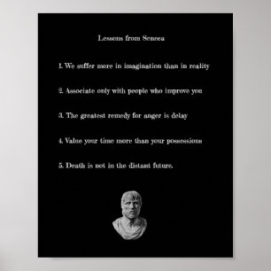 Lessons from Seneca Poster - Stoic Philosophy 