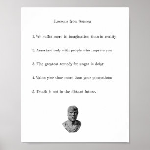 Lessons from Seneca Poster - Stoic Philosophy 