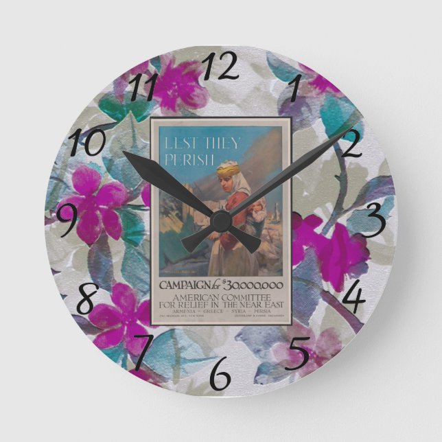 Lest They Perish Poster Wall Clock (Front)