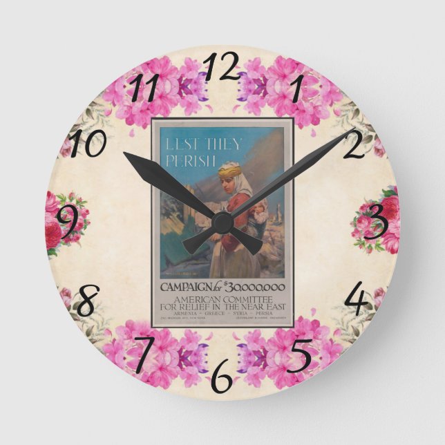 Lest They Perish Poster Wall Clock (Front)