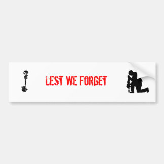 Lest We Forget Bumper Sticker