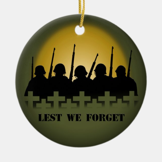 Lest We Forget Ornament Personalized Memorial Gift (Front)