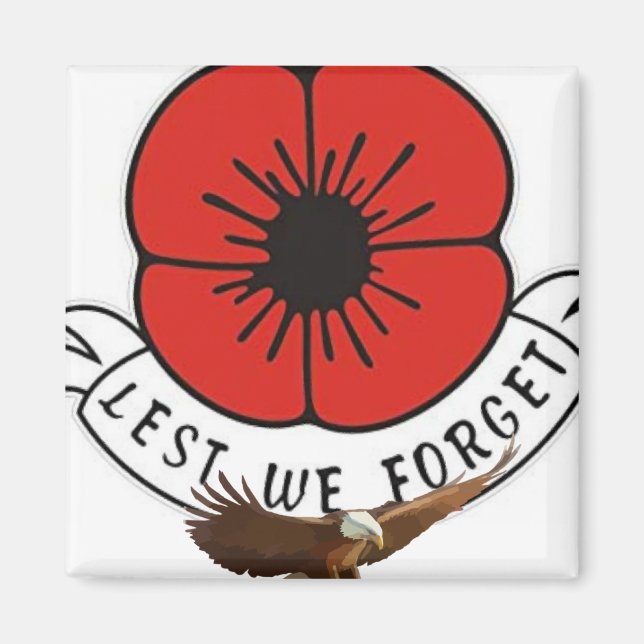 Lest we Forget, Poppy Magnet (Front)