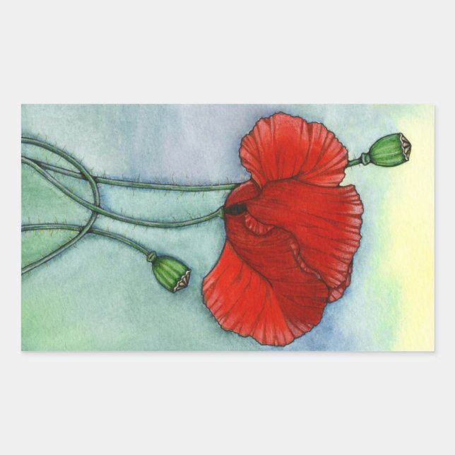 Lest We Forget Rectangular Sticker (Front)