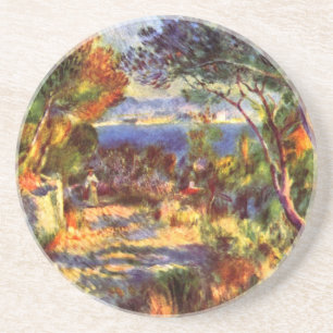 L'Estaque by Pierre Renoir, Vintage Impressionism Coaster