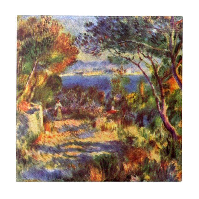 L'Estaque by Pierre Renoir, Vintage Impressionism Tile (Front)