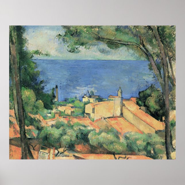 L'Estaque with Red Roofs Paul Cezanne  Poster (Front)