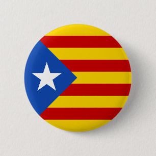"L'Estelada Blava" Catalan Independence Flag 6 Cm Round Badge