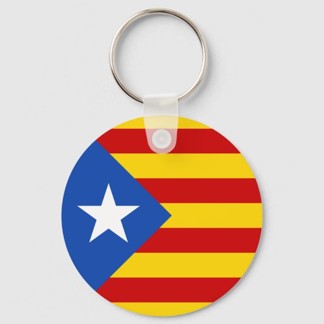 "L'Estelada Blava" Catalan Independence Flag Key Ring (Front)