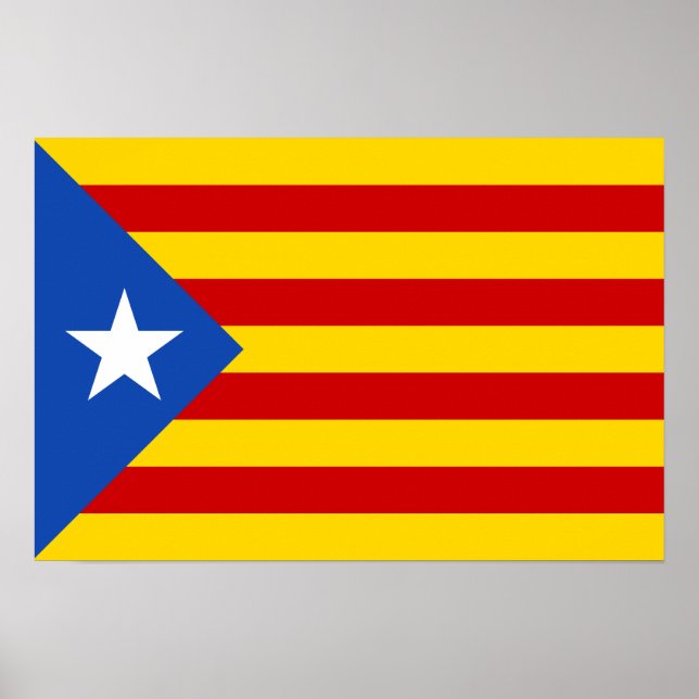 ‘L'Estelada Blava’ Catalan Independence Flag Poster (Front)