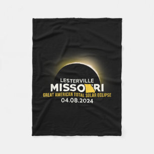 Lesterville Missouri Mo Total Solar Eclipse 2024 Fleece Blanket