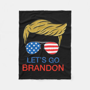 Let#39;s Go Brandon Chant Funny Biden Political Tr Fleece Blanket