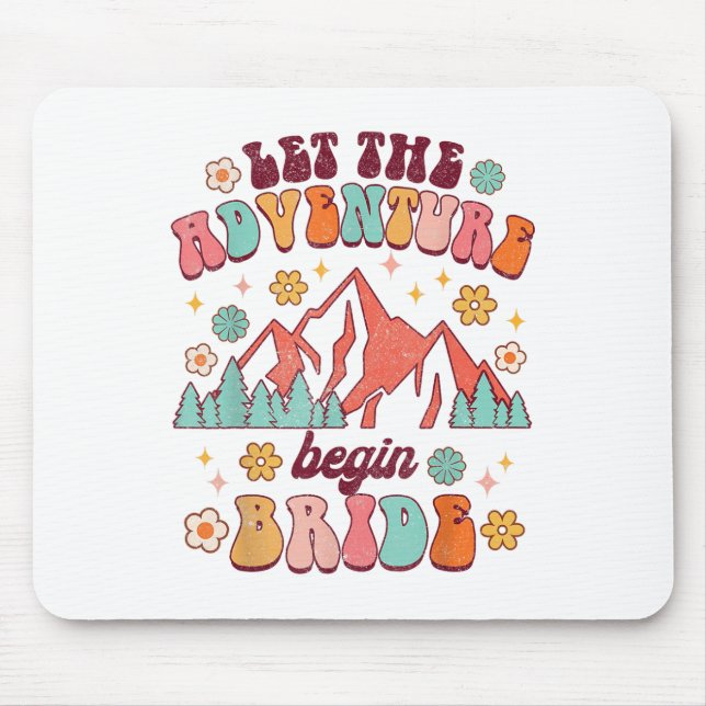 Let Adventure Begin Bride Wedding Announcement New Mouse Mat (Front)