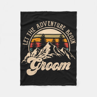 Let Adventure Begin Groom Couples Matching Wedding Fleece Blanket