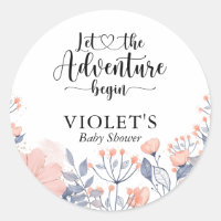 Let Adventure Begin Pink Blue Violet Baby Shower