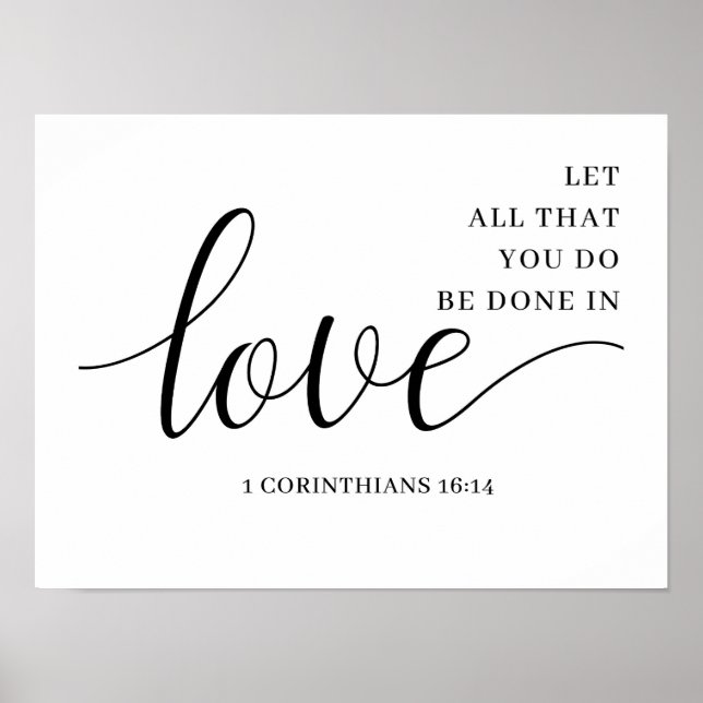 Let all you do be done in love poster (Front)