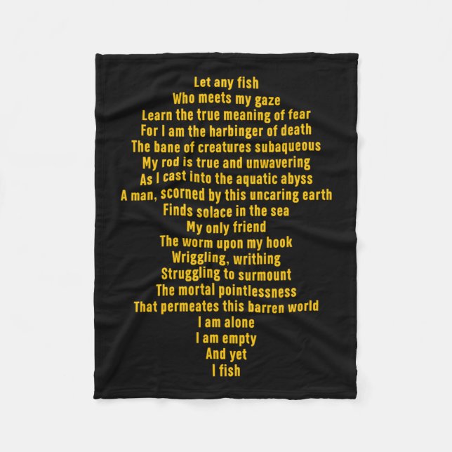 Let Any Fish Who Meets My Gaze Funny Quote  Fleece Blanket (Front)