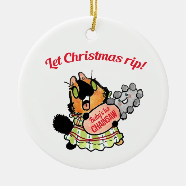 Let Christmas Rip ornament (Front)