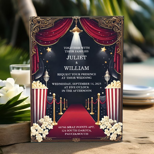 Let Cinema Retro Movie Ticket Most Popular Wedding Invitation (Creator Uploaded)