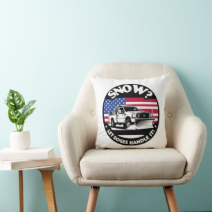 Let Doges Handle It Snow Ploughing Art Cushion