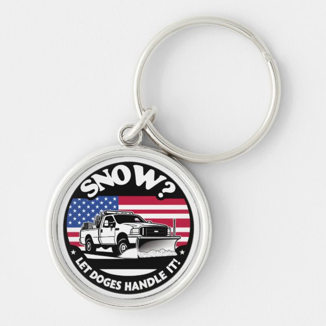 Let Doges Handle It Snow Ploughing Art Key Ring (Front)