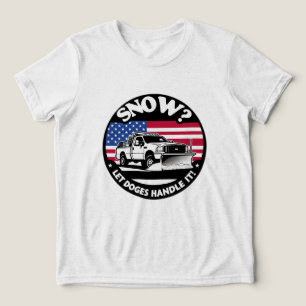 Let Doges Handle It Snow Ploughing Art Tri-Blend Shirt