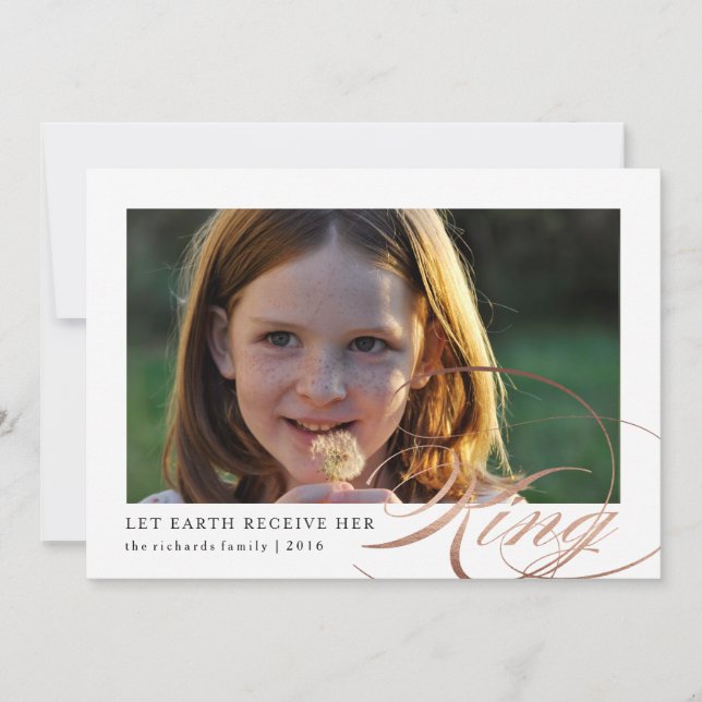 Let Earth Receive Her King Religious Photo Card (Front)