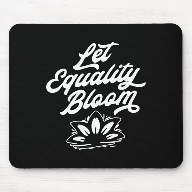 Let Equality Bloom Retro Lotus Flower Pride Graphi Mouse Mat (Front)