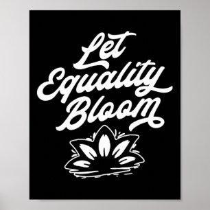 Let Equality Bloom Retro Lotus Flower Pride Graphi Poster
