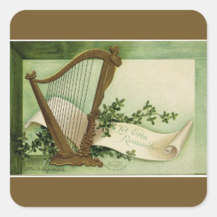 Let Erin Remember St. Patrick's Day Gold Square Sticker