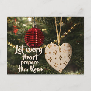 Let every heart prepare Him room, Christmas Carol Holiday Postcard