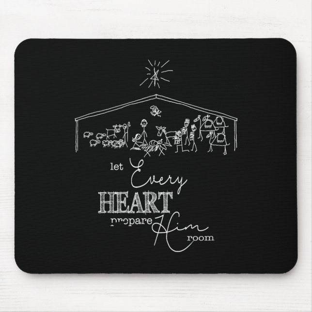 Let Every Heart Prepare Him Room Christmas Nativit Mouse Mat (Front)