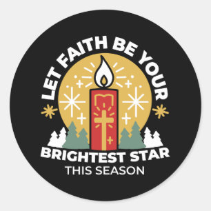Let Faith Be Your Brightest Star Candle Art Classic Round Sticker