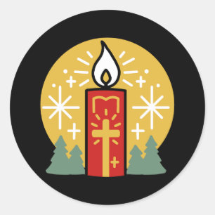 Let Faith Be Your Brightest Star Candle Art Classic Round Sticker