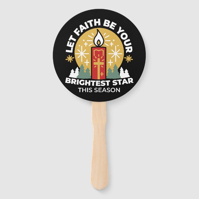 Let Faith Be Your Brightest Star Candle Art Hand Fan (Front)