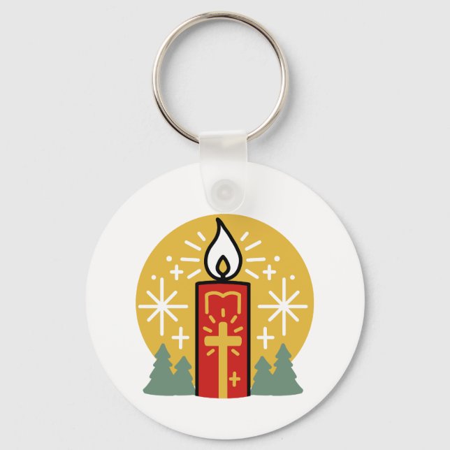 Let Faith Be Your Brightest Star Candle Art Key Ring (Front)