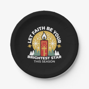 Let Faith Be Your Brightest Star Candle Art Paper Plate